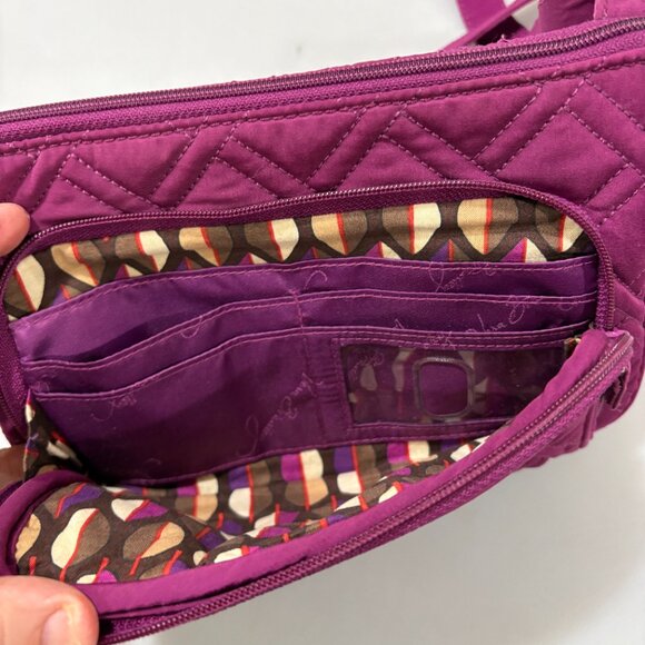 Vera Bradley Magenta Quilted Cotton Hipster Crossbody Shoulder Bag Organizer - Picture 4 of 7